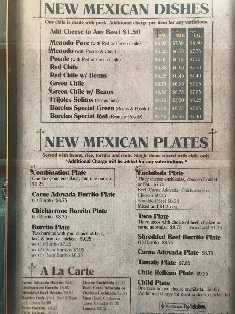 Barelas Coffee House - Albuquerque, NM menu_pic