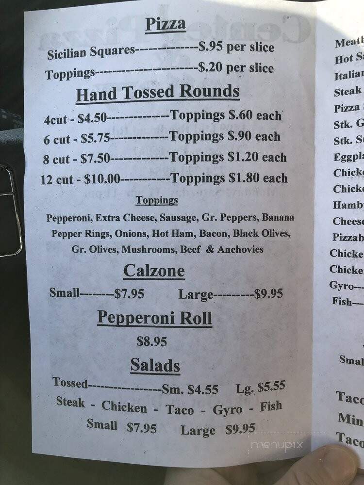 Center Pizza - Monaca, PA menu_pic