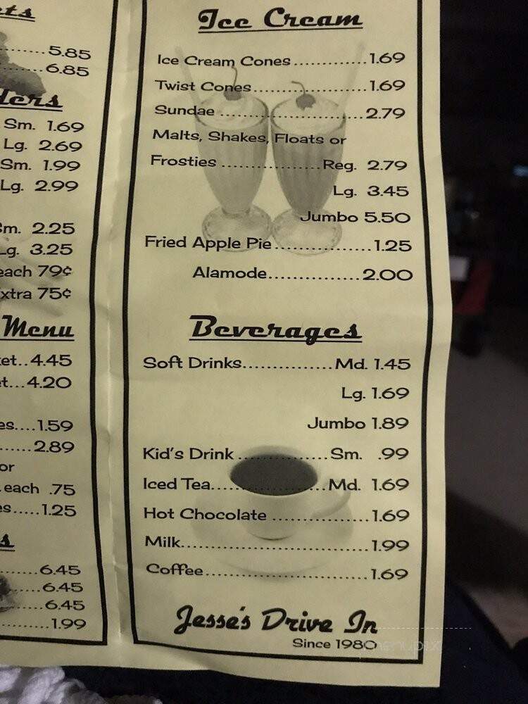 Jesse's Drive In - Mineral Wells, TX menu_pic