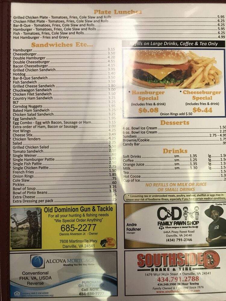 Rubens Restaurant - Danville, VA menu_pic
