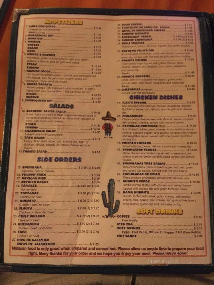 Pepito's Restaurant - Jasper, AL menu_pic