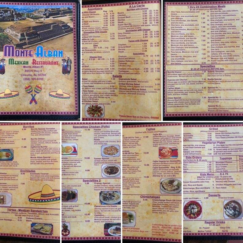 Monte Alban - Lineville, AL menu_pic