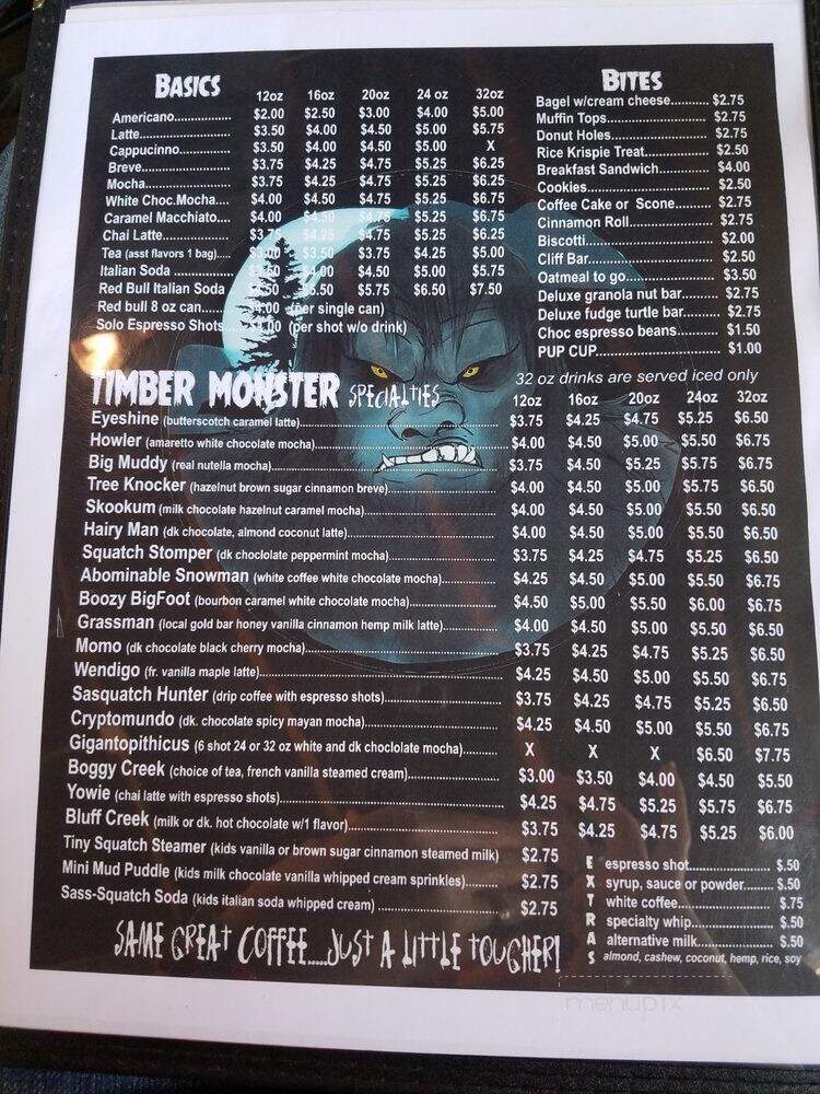 Timber Monster Brewing Company - Sultan, WA menu_pic