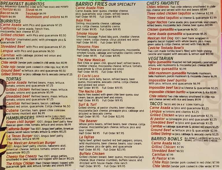 Barrio Fries - Espanola, NM menu_pic