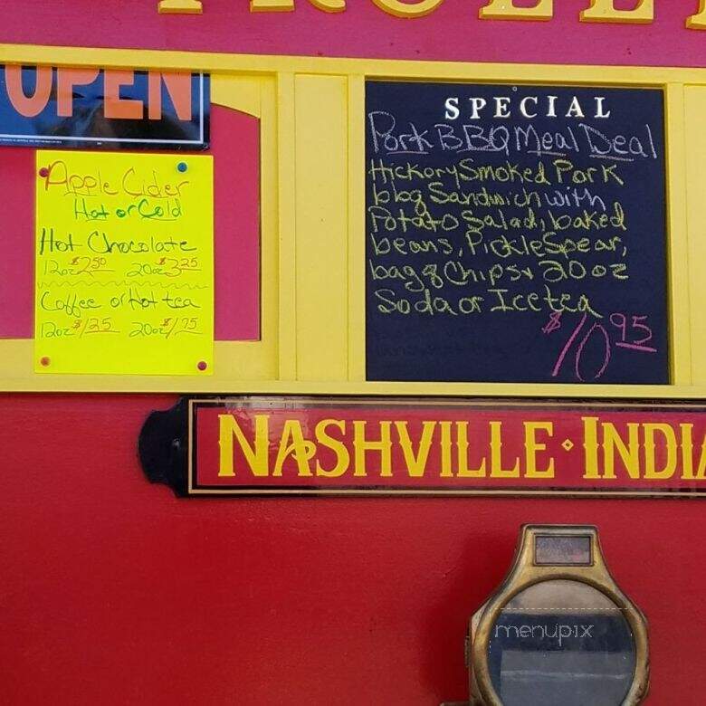 Trolley's BBQ - Nashville, IN menu_pic