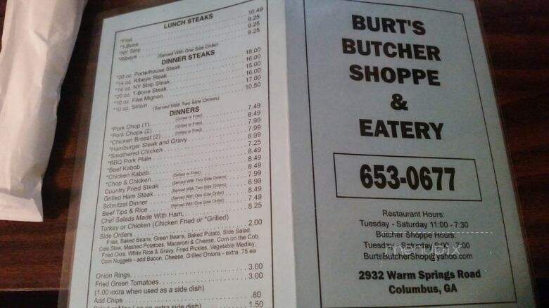 Burt's Butcher Shoppe and Eatery - Columbus, GA