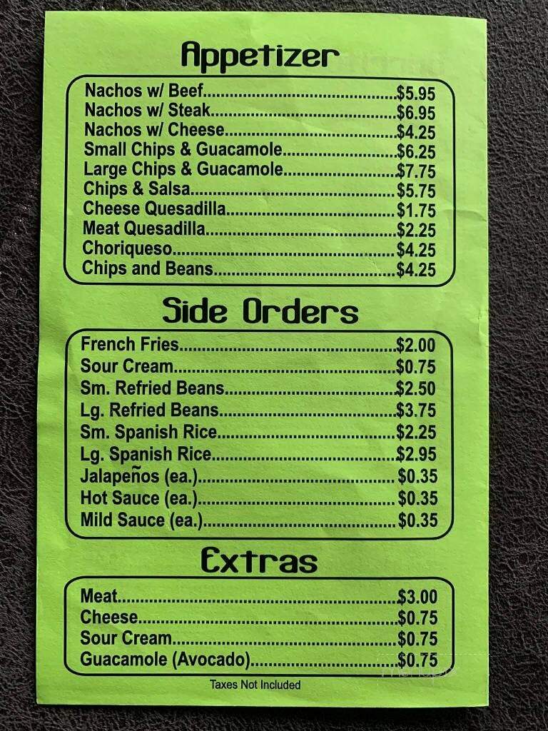 Chuck's Place - Crete, IL menu_pic