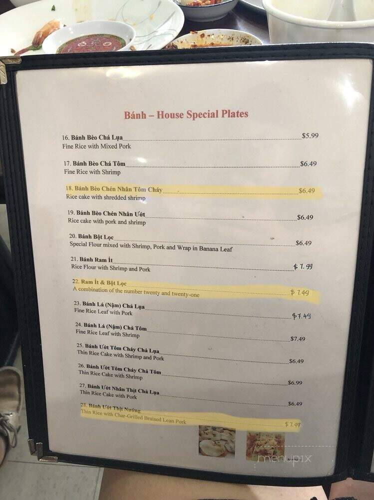 Dong Ba Restaurant - Houston, TX menu_pic