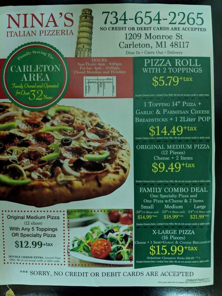 Nina's Italian Pizza - Carleton, MI
