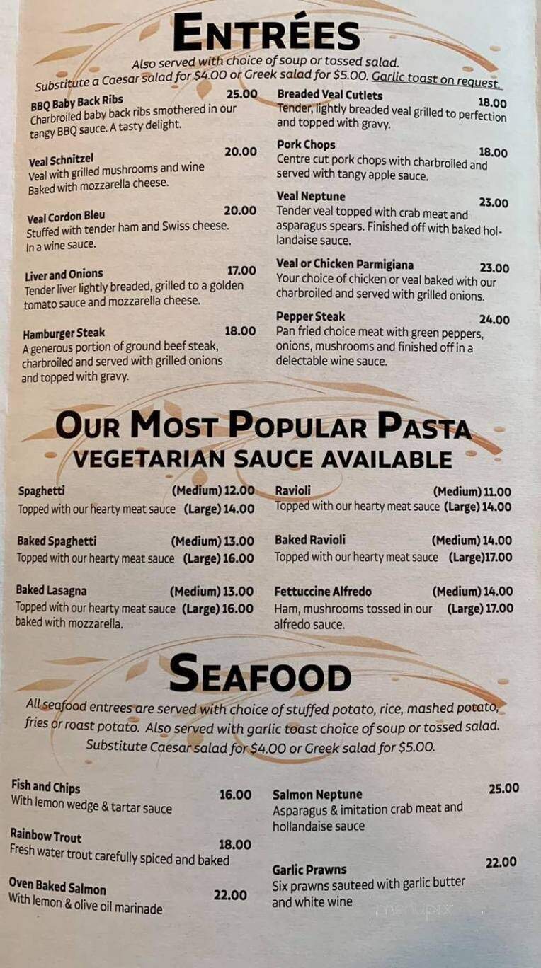 Piros Family Restaurant - Sundre, AB menu_pic