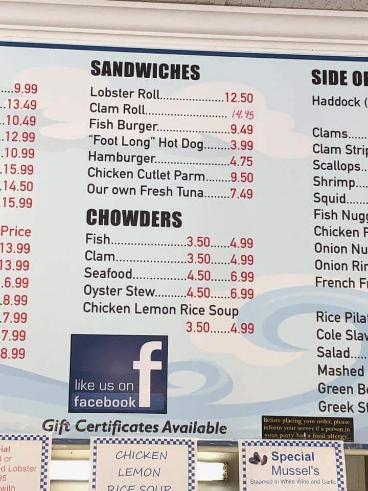 Bradford Seafood Restaurant - Haverhill, MA menu_pic