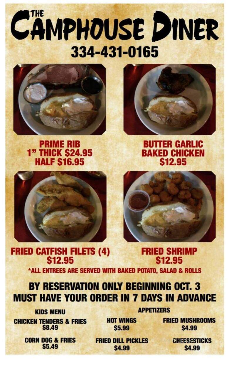Camp House - Safford, AL menu_pic