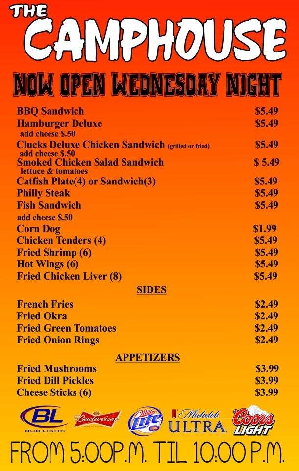 Camp House - Safford, AL menu_pic
