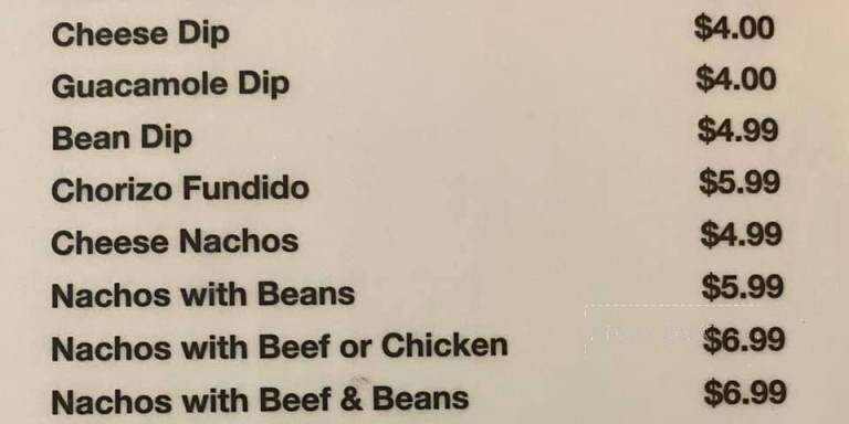 El As De Oros - Phillipsburg, KS menu_pic