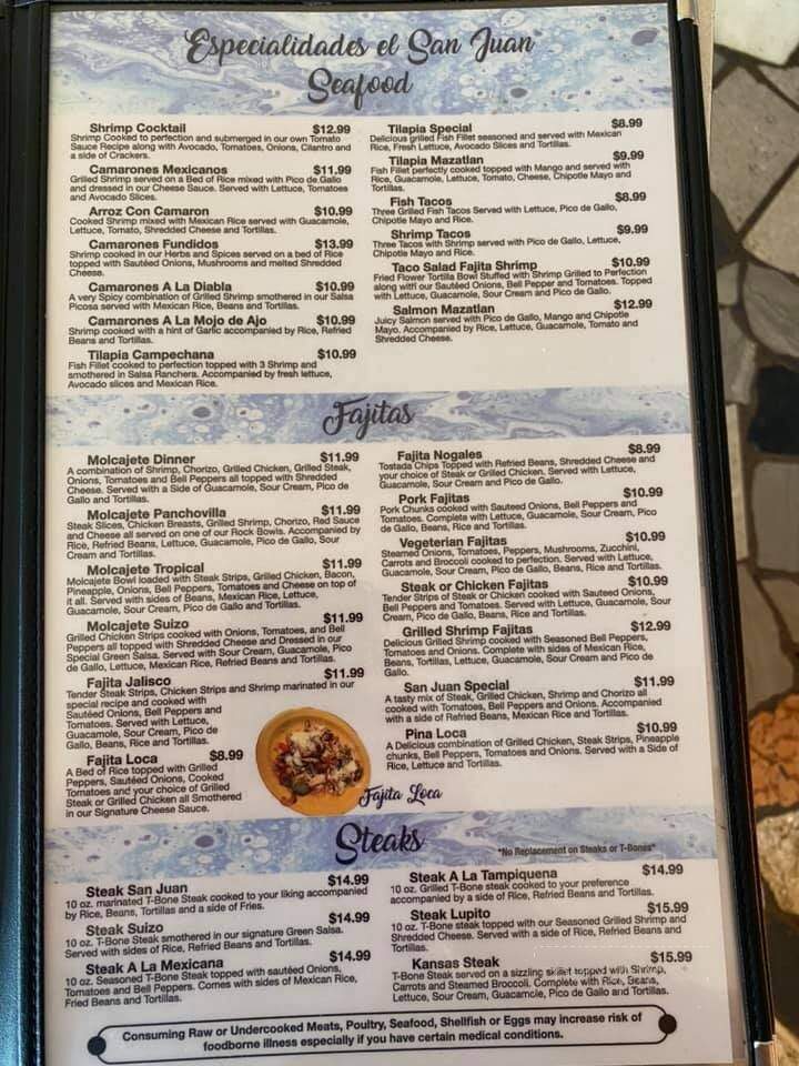 El As De Oros - Phillipsburg, KS menu_pic
