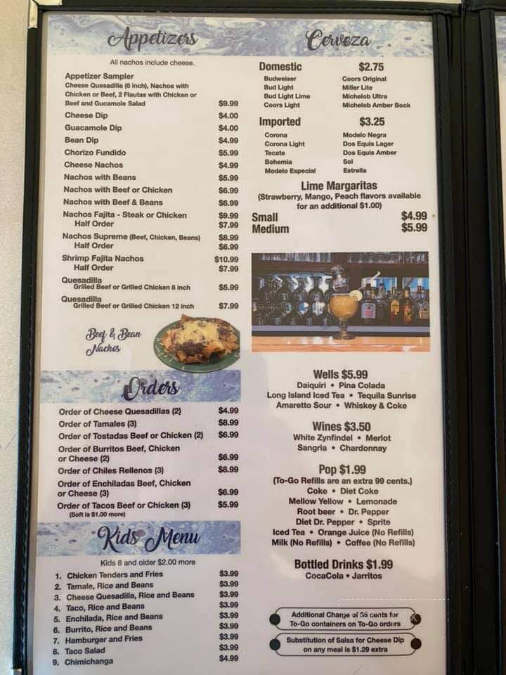 El As De Oros - Phillipsburg, KS menu_pic