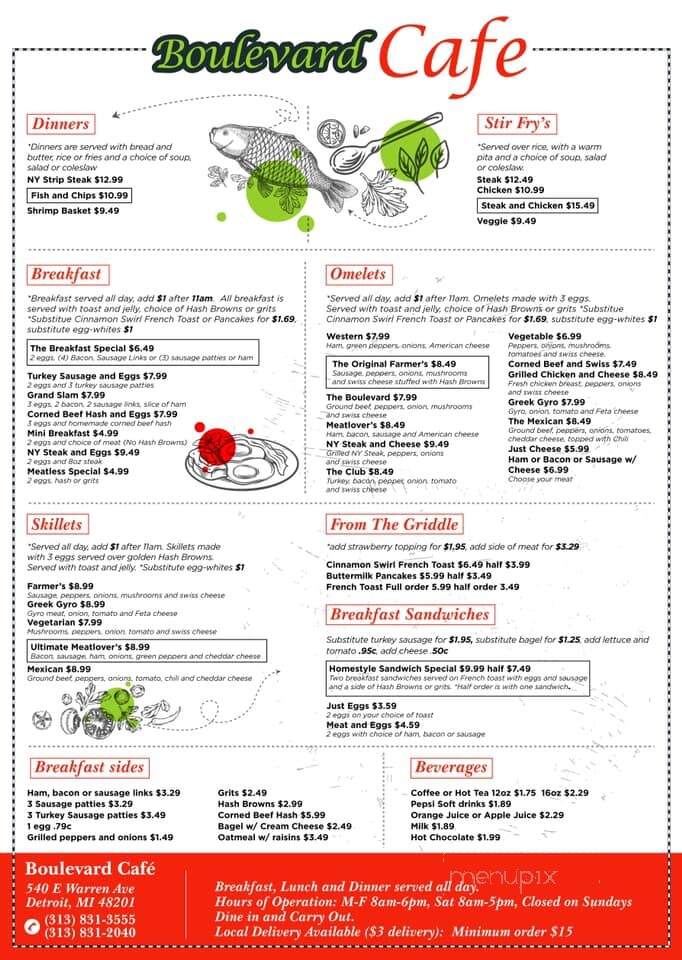 Boulevard Cafe - Detroit, MI menu_pic