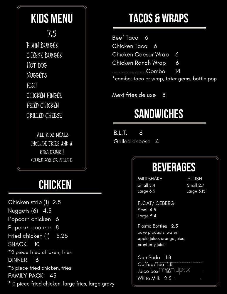 Caroline's Drive-In - Maple Creek, SK menu_pic