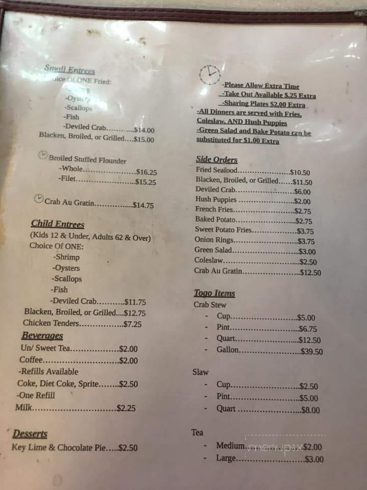 Speed's Kitchen Restaurant - Townsend, GA menu_pic