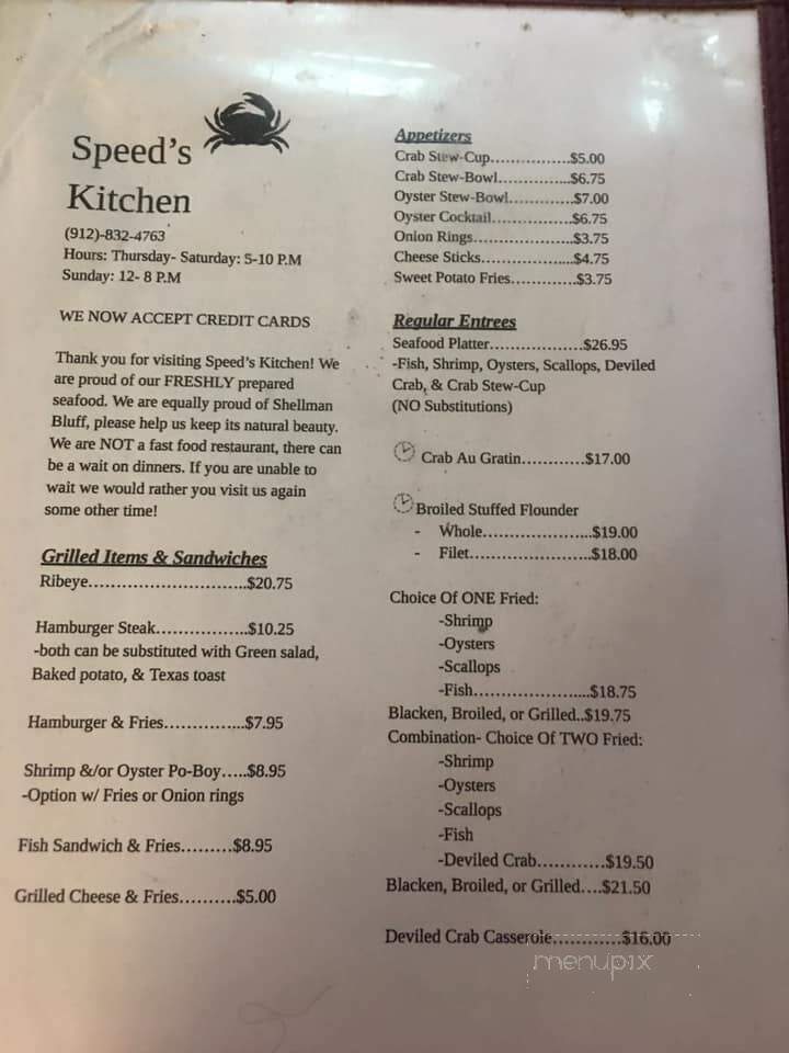 Speed's Kitchen Restaurant - Townsend, GA