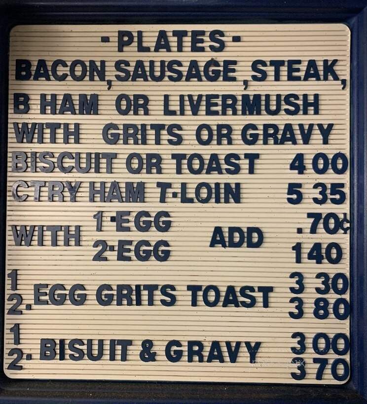 Dairy Bar - Stony Point, NC menu_pic