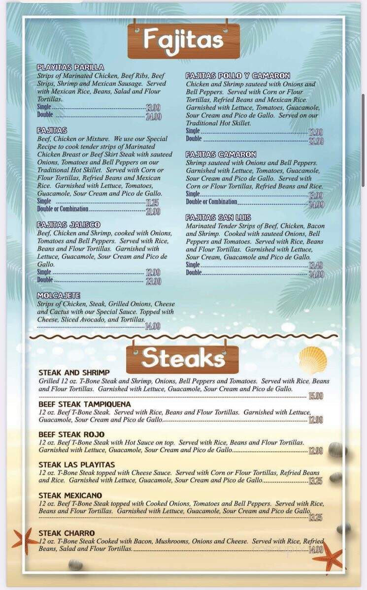 Las Playitas - Heber Springs, AR menu_pic