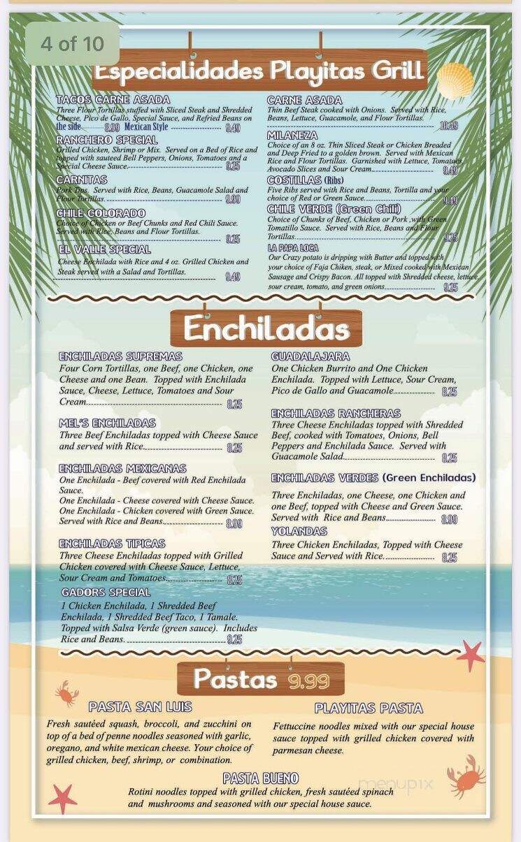 Las Playitas - Heber Springs, AR menu_pic