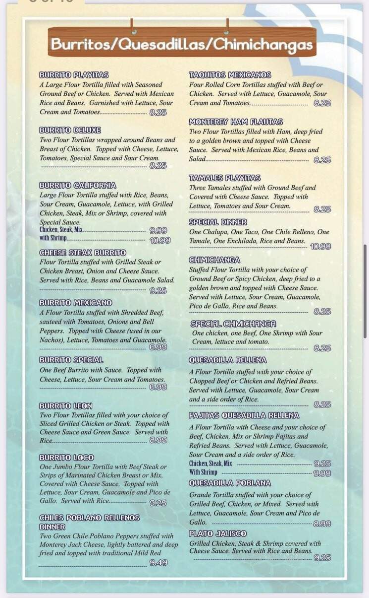 Las Playitas - Heber Springs, AR menu_pic