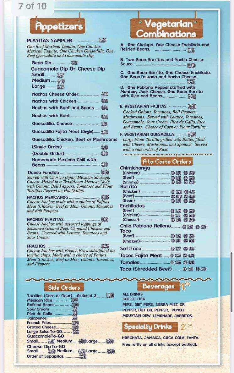 Las Playitas - Heber Springs, AR menu_pic