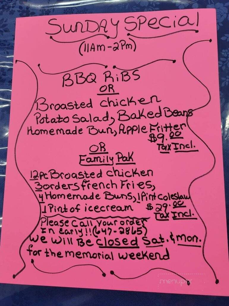 Kulm Tasty Treats - Kulm, ND menu_pic