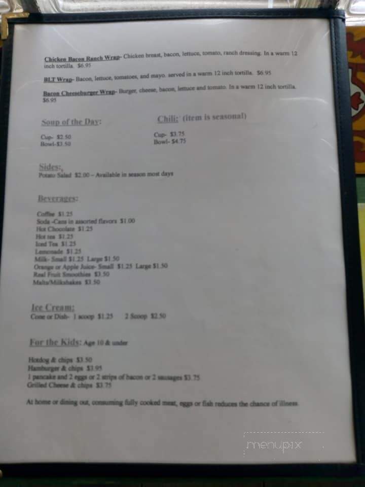 Bonnie's Cafe - Glenwood City, WI menu_pic