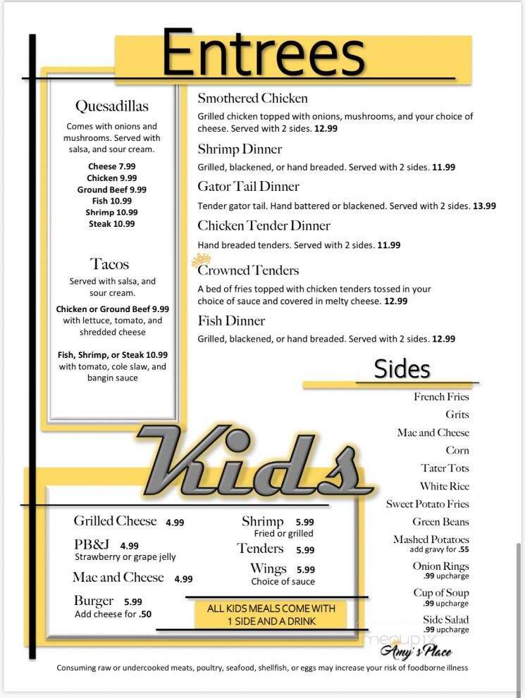 Amy's Place - Orange Park, FL menu_pic