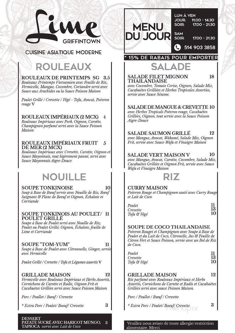 Lime Griffintown - Montreal, QC menu_pic