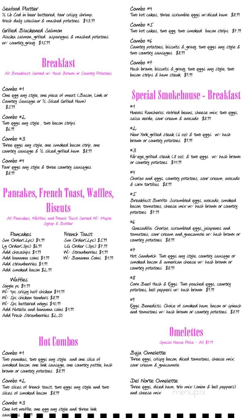 Smokehouse BBQ Bar Sports Complex - Valley Springs, CA menu_pic