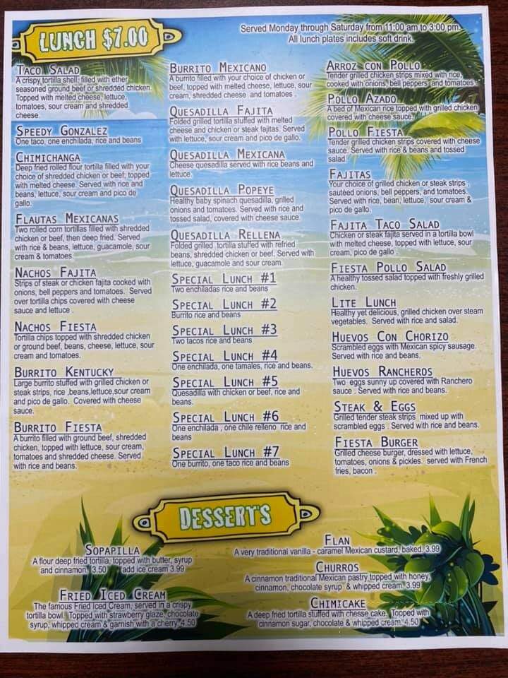 Fiesta Acapulco - Dawson Springs, KY menu_pic
