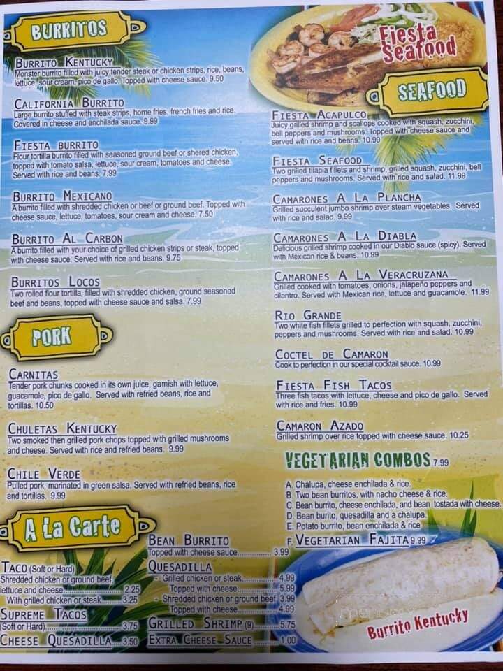 Fiesta Acapulco - Dawson Springs, KY menu_pic