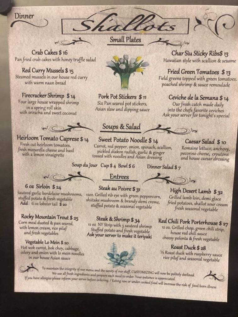 Shallots - Salida, CO menu_pic