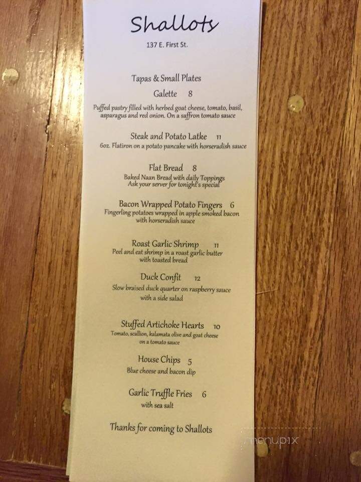 Shallots - Salida, CO menu_pic