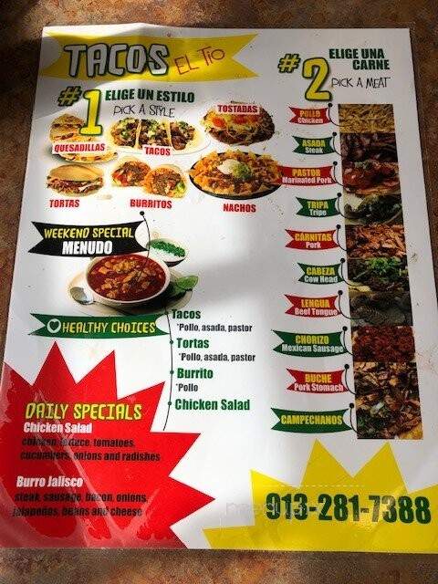 Tacos El Tio - Kansas City, KS menu_pic