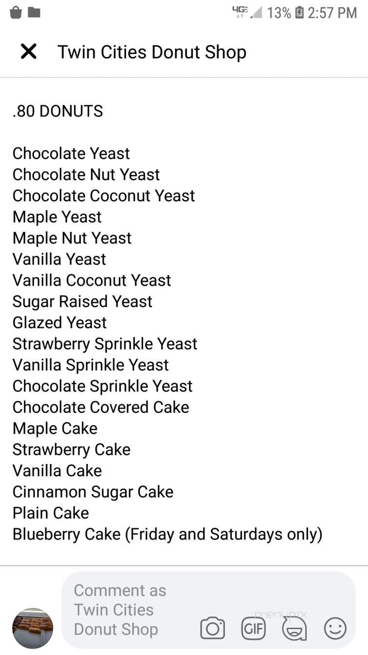 Twin Cities Donut Shop - Niceville, FL menu_pic