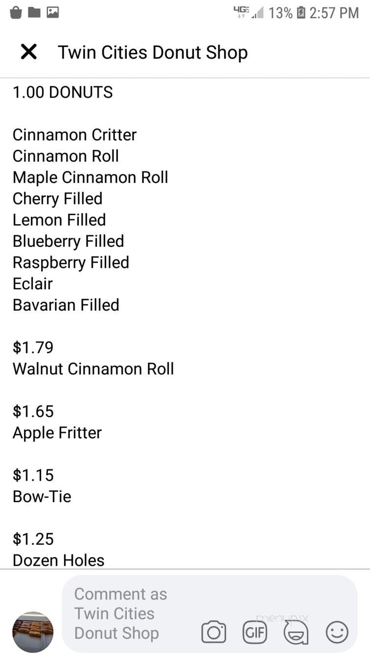 Twin Cities Donut Shop - Niceville, FL menu_pic