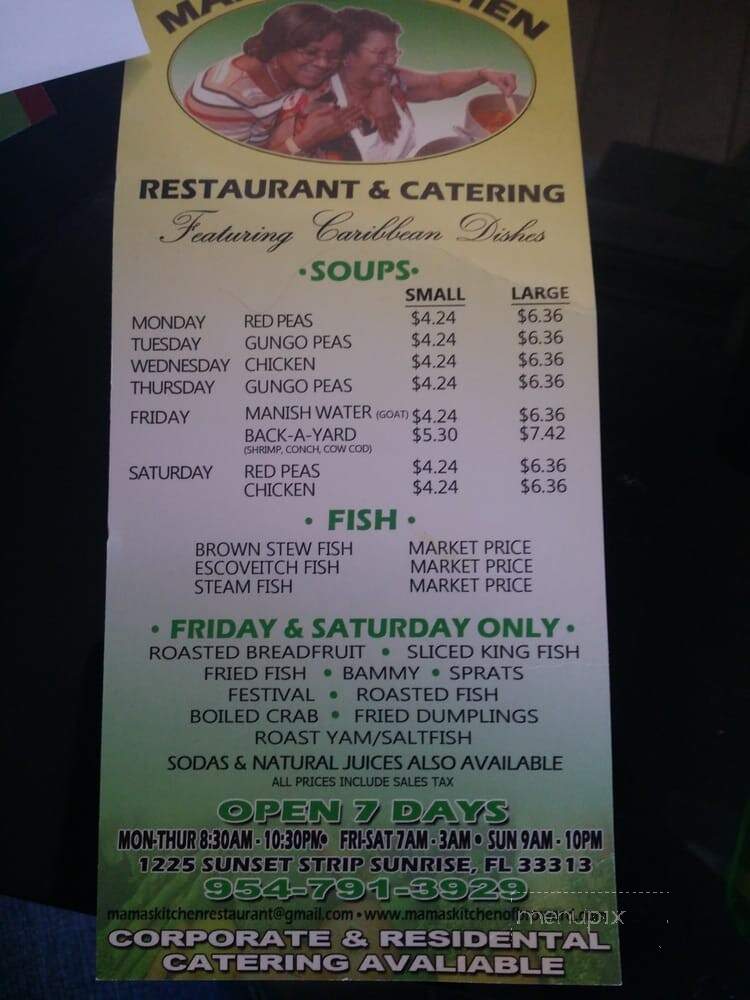 Mama's Kitchen - Sunrise, FL menu_pic