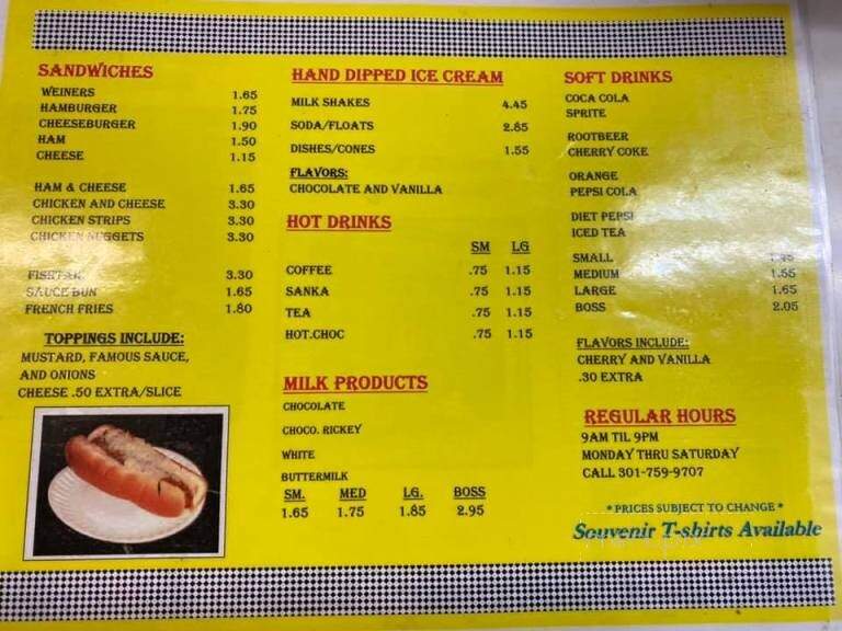 Coney Island Famous Weiners - Cumberland, MD menu_pic