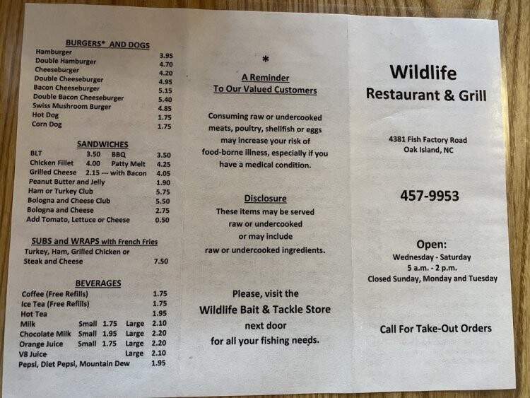 Wildlife Restaurant & Grill - Southport, NC