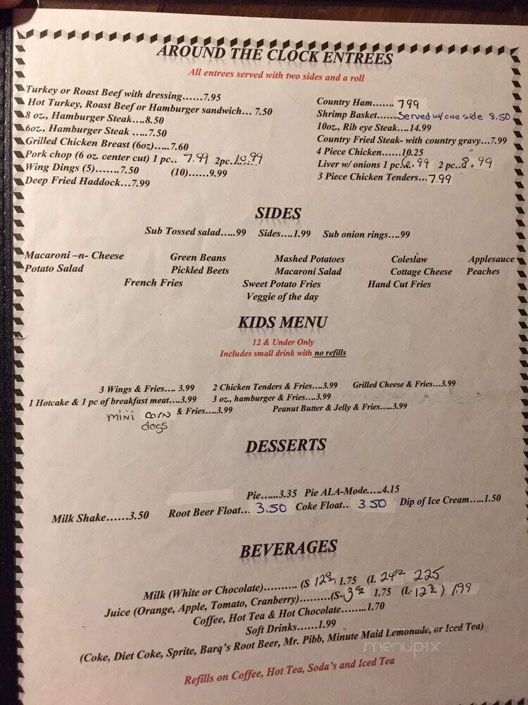 High Point Restaurant - Stephens City, VA menu_pic