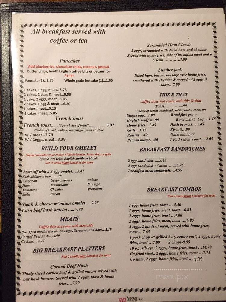 High Point Restaurant - Stephens City, VA menu_pic