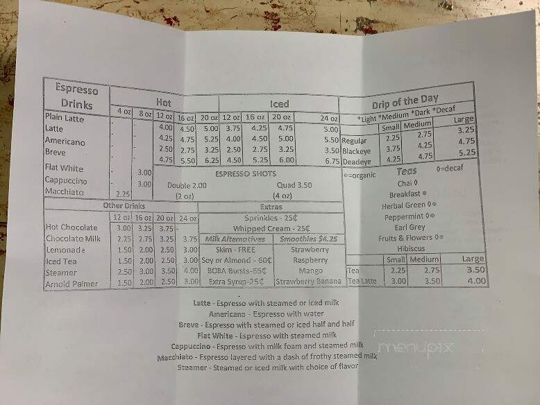 Queen's Point Coffee - Keyser, WV menu_pic