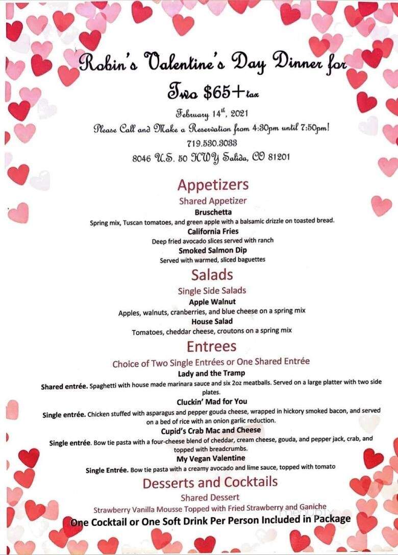 Robins - Salida, CO menu_pic