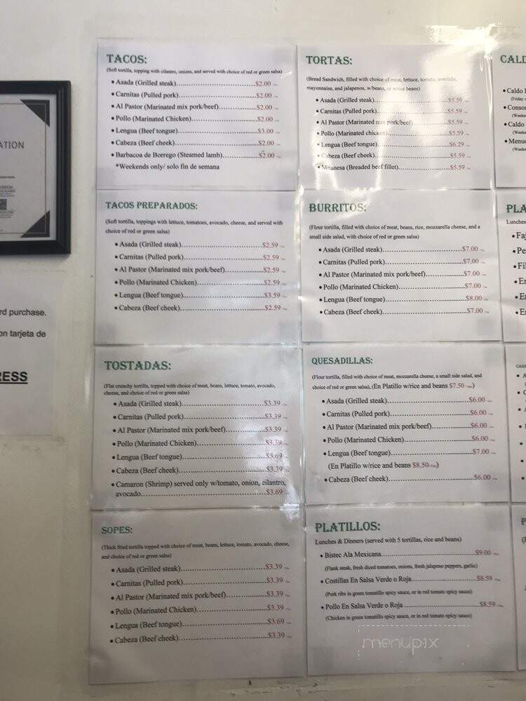 Tres Hermanos - Vero Beach, FL menu_pic