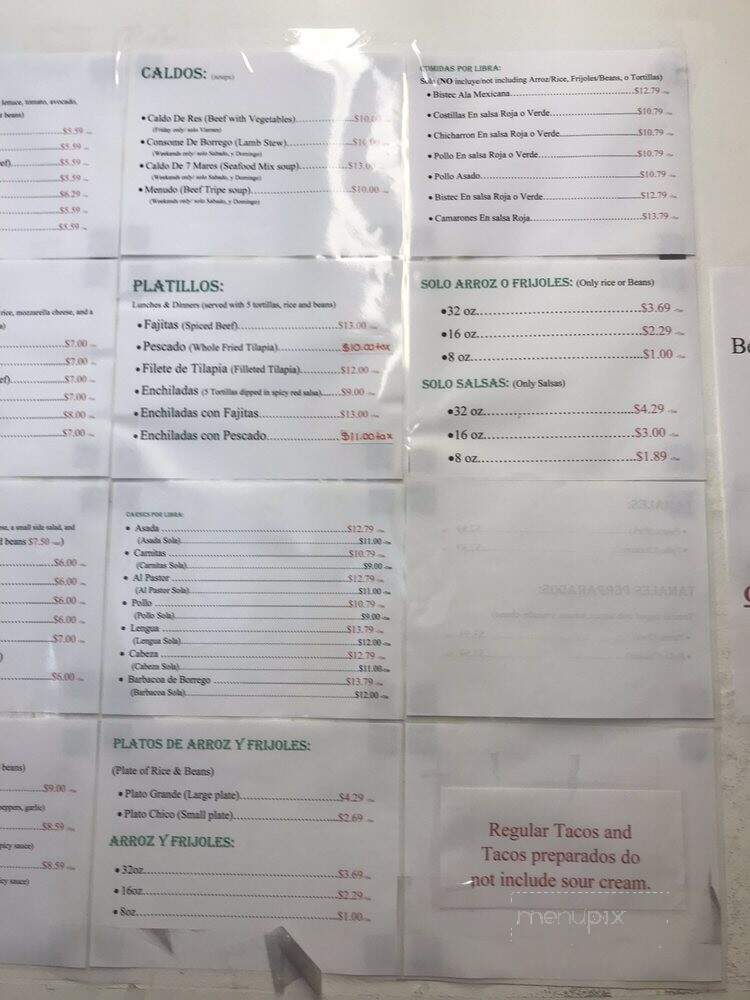 Tres Hermanos - Vero Beach, FL menu_pic